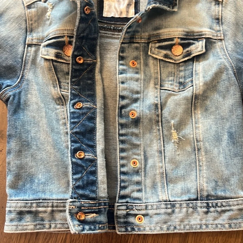 Justice Girls Distressed Jean Jacket Size 8